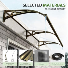 Window Door Patio Awning Door Awnings Exterior Rain and Snow Aluminum Alloy Bracket, Strong Load-Bearing Capacity, Long Service Life, Suitable for Patios, Deck Doors, Porches, Exterior Awnings