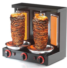 TREEYX Commercial Turkish Shawarma Grill Machine Gas Vertical Rotisserie Barbecue Oven Rotation, Temperatures Control - for Restaurant Home