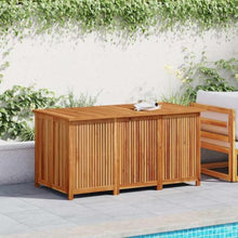 UUGRANDTO Garden Storage Box Brown Solid Acacia Wood Large Outdoor Furniture Storage Boxes