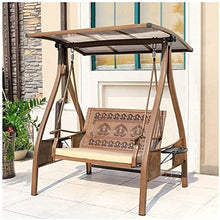 KYTGFH Patio Swing Porch Hang Club Bench Chair,Outdoor Swings Chair for Adults with Cushions and Canopy,Porch Swing Outdoor Chair Lazy Daze Hammocks Swing Bench