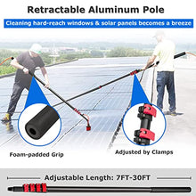 Window and Solar Panel Washing Pole Brush Watering Pole Kit with 20m Hose, 6M 7.2M 9M 12M Professional Cleaning Equipment Tool Watering Brush, 55cm Brush-36FT/10.8M (55cm Brush 30FT/9M) (55cmbrush 24