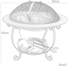 32Cm Diamete Fire Pit - Outdoor Fire Large Bonfire Wood Burning Patio Coal Grill Firepit for Outside Grill Charcoal Smokeless Grill with Spark Screen Poker and Fireplace Cover Black