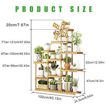 ZJDYDY Plant Stand, Bamboo Windmill Multi-Layer Flower Shelf Ladder, Storage Organizer Display Plant Rack, for Balcony Patio Garden Corner Living Room Study/Double/6 Tier