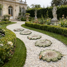 5pcs Flower Stepping Stones for Outdoor Garden,12.6 Inch Artificial Stone Pathway Markers,Weatherproof Garden Walkway Stepping Stones
