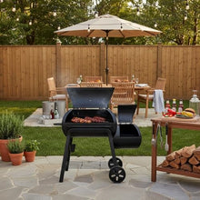 Outdoor Escape Professional Offset Smoker BBQ Grill, 4-in-1 Heavy-Duty Charcoal Smoker, Black Outdoor Grill for Backyard Feasts & Picnics