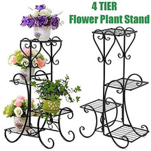 SIDUFHAOPKLL 4 Tiers Metal Home Flower Seeds Plant Display Stand Garden Instruments Pot Storage Rack Shelf Gardening Tools and Equipment