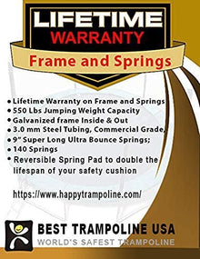 Galactic Xtreme Rectangle Gymnastics Trampoline with Net Enclosure 750lbs Capacity 10x20 Green