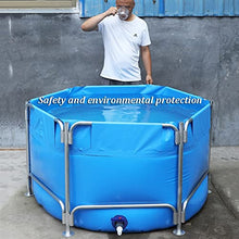 Above Ground Circular Canvas Fish Pond, Aquarium Pool Pond With Stand Upgrade Large Water Tank Outdoor Family Pool With Drain Valve Easy Drainage For Aquaculture ( Color : Blue , Size : 1.5x0.8m )
