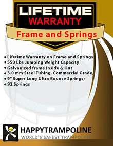 Galactic Xtreme Gymnastic Rectangle Trampoline with Safety Net, Commercial Grade, 750 lbs Capacity, 10x20 Ft, Black and Green