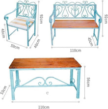 ERoomQ Outdoor GThe Bench,GThe Bench Cast Iron Outdoor Patio Bench,Leisure Park Bench with Backrest and Armrests Weatherproof Porch Chair (Table)