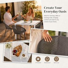 Trygoal 5-Piece Indoor/Outdoor Bistro Set, Weatherproof Patio Furniture Set with Rectangular Slatted Table & 4 Mesh Chairs, Modern Lounge Chairs with Non-Slip Feet for Balcony, Backyard, Warm Grey