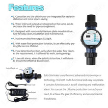Residential Saltwater Chlorinator System,Dc24v Automatic Electronic Chlorine Generator with Integrated Controller,Water Flow Safety Monitoring,for up to 8000 Gallon Swimming Pools 4g/h