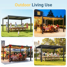 Pergola 10' x 12' with Aluminum Frame and Adjustable Louvered Roof