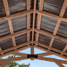 Backyard Discovery Norwood 16 ft. x 12 ft. Cedar Wood Gazebo,Thermal Insulated Steel Roof, Durable, Supports Snow Loads and Wind Speed, Rot Resistant, Backyard, Deck, Garden, Patio