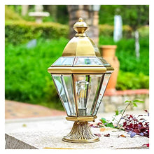 XYIANG Luxury All Copper Outdoor Floor Lamp Waterproof E27 Retro Industrial Glass Floor Lamp Door Lamp Garden Street Villa Pillar Comfortable Garden Decoration Lamp