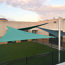 TANG 35'x35'x35' Sun Shade Sail Triangle Shade Cloth Canopy, A Ring with Steel Cable Wire Reinforcement,UV Block Heavy Duty 260 GSM for Patio Pergola Garden Deck Carport Cover, Turquoise