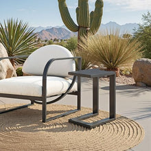 Tudi Side Table Black, Black End Table, Modern Style, Powder Coated Aluminum Rectangular Shape Tabletop, Aluminum, Outdoor Living, 17.7" W x 14.2" D x 24" H