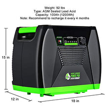 Nature's Generator Power Pod Elite-AGM Sealed Lead Acid in 100Ah with 12V DC Port and 35in Expansion Cable to Extend Nature's Generator Elite's Using Time HKNGPDEL