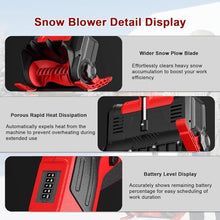 21V Snow Blower Cordless,Home Snow Shovel Has Battery Capacity Display Function with 3.0 Ah Battery,30 cm Clearing Width Electric Snow Blower,3000 RPM,for Driveway,Deck Blue-2batteries
