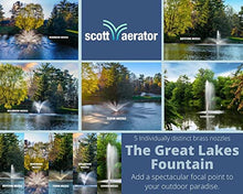 Scott Aerator Great Lakes Large Pond Fountain 3/4 HP 115V 100ft Cord 5 Patterns