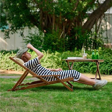 POLGDW Outdoor Wooden Patio Lounge Chair, Foldable Outdoor Sling Chairs Height Adjustment Portable Reclining Camping Beach Chair Wood Frame with Polyester Canvas