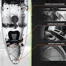 Elkton Outdoors Hard Shell Fishing Tandem Kayak Grey