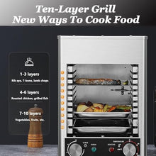 800℃ Propane Steak Broiler Gas Steak Grill Portable Propane Steak Smoker Broiler Stainless Steel Quick Cooking for Outdoor Picnic Beef Chicken Vegetables