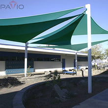 Patio Paradise 36' x 46' x 58.4' Triangle Super Ring Sun Shade Sail Turquoise, Large Shade Canopy Outdoor Heavy Duty Strengthen UV Block Fabric A-Ring Metal Spring Reinforcement - Customized