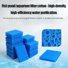 Pond Filter Media,Japanese Filter Mat,Blue,Applicable To Koi Pond,Aquarium Fish Tank ,Mechanical & Biological Filtration 4cm Thick, 10 Pieces Per Pack, Multiple Sizes Ava(Size:(50x100cm)19.68x39.37in)
