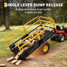 Garvee ATV UTV Trailer Tow Behind Dump Cart, Heavy Duty Yard Garden Trailer