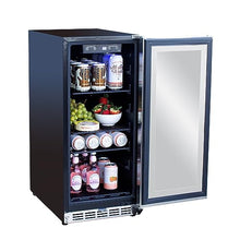 TrueFlame AMD Direct 15" Outdoor Rated Refrigerator with Glass Door and Stainless Steel Handle (3.2c)