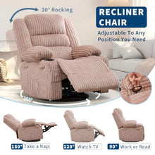 GarveeLife Swivel Rocker Recliner Chair for Adults Manual Nursery Recliner