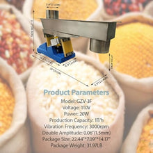 IntXanth 110V Mini Electromagnetic Vibrating Feeder 1T/h Vibrating Shaking Feeding Machine with Controller GZV-3F 20W 3000rpm for Powder and Granular Materials