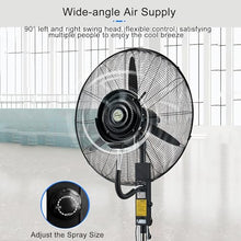 CUTPOIY Pedestal Misting Fan, 40L Water Tank, Large Commercial Spray Fan, Adjustable Height, for Greenhouse Factory Workshop, 65cm/25.6in