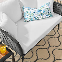 Modway Stance Outdoor Patio Contemporary Modern Woven Rope Loveseat in Gray White