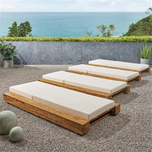 Noble House Broadway Outdoor Chaise Lounge Set of 4 Teak/Cream