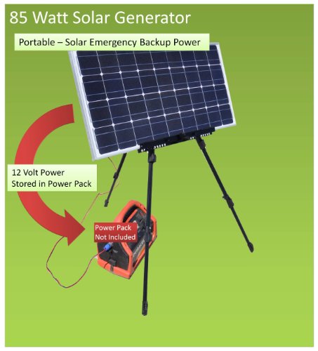 Emergency Survival Solar Generator - Easy Portable 85Watt DC Solar Backup Power