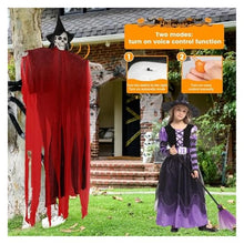 ASDJKL Holiday Decoration Halloween Decorations Outdoor - 78” Moving Life-Size Skeleton Witch with Glowing Eyes & Sounds - Sound & Touch Activated Sensor Halloween Decorations