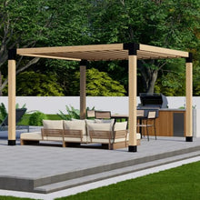 DIY Freestanding Pergola Bracket Kit with Slatted Roof - 6x6 Posts + 2x6 Rafters - Build Up to 12' x 12' - Steel Hardware Only