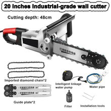 Electric Diamond Concrete Chain Saw, 7280rpm Heavy-Duty Professional Wall Cutter for Pavement Masonry Cutting (Double Chain350)