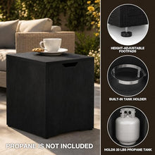 2-Piece 30" Propane Fire Pit Table for Outside Patio with Hidden Tank Table