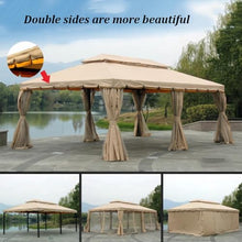 Dexinhdh Outdoor Double Roof Canopy, Pop Up Gazebo Outdoor Shelter, Patio Metal Sun Shade Tent with Double-Sided Zipper, Bevel Reinforcement, for Lawn, Garden