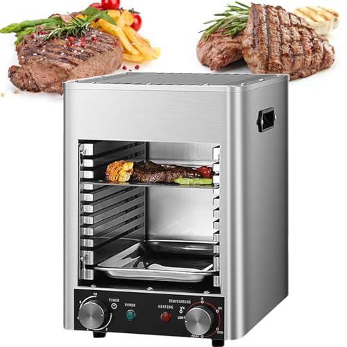 RoyceBee Electric Steak Grill, 1472℉ Fast Efficient Heating Outdoor Portable Grill with Tray & Grill, 10 Layer Grill Stainless Steel Steak Grill, Perfect for Steak,Ribeyes,Picnic,BBQ