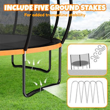 Kiivakii 16FT Trampoline with Basketball Hoop & Sprinkler Orange