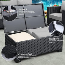 UOPYNE Patio Furniture Set 6 Piece Wicker Outdoor Furniture, Outdoor Sectional Sofa Conversation Set