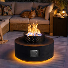 2-Piece 30" Propane Fire Pit Table for Outside Patio with Hidden Tank Table