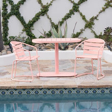 3-Piece Patio Table and Chairs, All Weather Patio Bistro Set, Anti-Rust, Waterproof, for Indoor Outdoor, Coral
