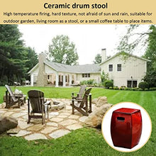 Ceramic Drum Table,Ceramic Drum Stool,Decorative Ceramic Garden Stool, Kiln Green Six-Sided Hollow Shoe Changing Stool Drum Stool, Suitable for Outdoor Garden,(Kiln Red)