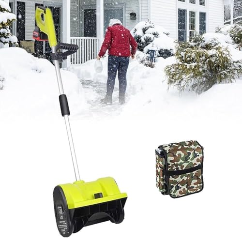 ZIJINGM Cordless Snow Shovel, 1200W Adjustable Direction Snow Blower with 4.0Ah Li-ion Battery and Charger, 36×16cm Rechargeable Shovel(BatteryBackpack)