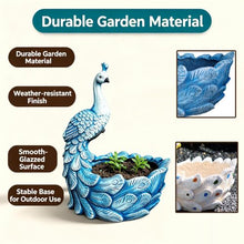 GZHERVICES Flower Pot Large Outdoor White/Blue Swan Planter